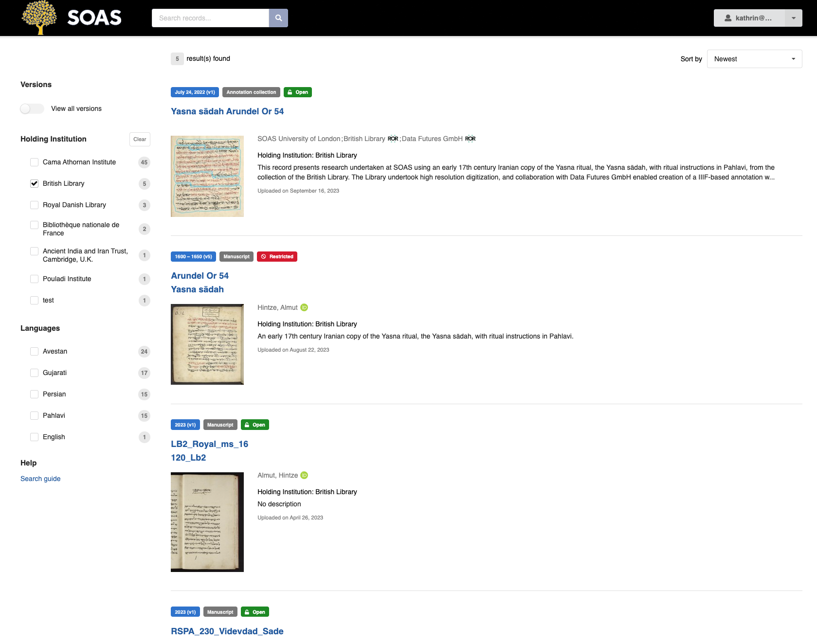 SOAS interface
